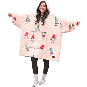 Catalonia Woman Wearable Blanket Hoodie Oversized Sweatshirt, Warm Fleece Pullover Adult Blanket, Cozy Birthday Gift for Woman Wife - 1 of 4