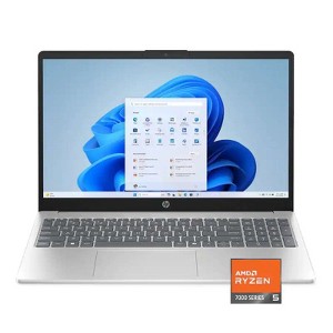 HP - 15.6" Full HD Touch-Screen Laptop - AMD Ryzen 5 - 8GB Memory - 512GB SSD - Natural Silver - 1 of 4