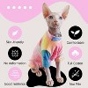 Sphynx Cat Clothes, Hairless Cats Rainbow Rendering T-Shirt, Breathable Cat Wear Clothes Vest Shirts for Sphynx, Cornish Rex - 3 of 4
