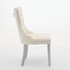 Gulches 2-Piece Dining Chairs - Milky White Velvet Upholstered, Tufted Solid Wood Legs with Nailhead Trim, Modern High-End Dining Seats - 4 of 4