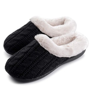 Roxoni Women's Slippers Cable Knit Super Cozy Comfort Clog - 1 of 4