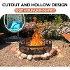 Bestier Fire Pit Ring for Outside, 36" Outdoor Fire Ring, Large Wood Burning Fire Pits Outdoor Fireplace, Bonfire Pit for Camping, Backyard, Patio - 2 of 4