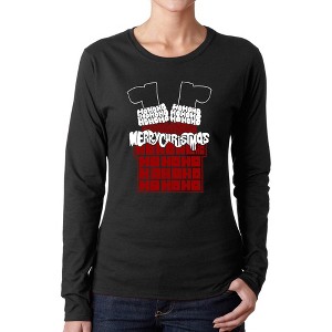 LA Pop Art Chimney Santa - Women's Word Art Long Sleeve T-Shirt - 1 of 4