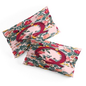 Deny Designs King Burcu Korkmazyurek Summer Botanical Monogram Pillow Shams - 1 of 3
