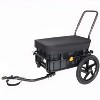 2-in-1 Bike Cargo Trailer Pushcart, Bicycle Trailer with Removable Box and Waterproof Cover, Pushcart Stroller with Tow Hitch and Removable Handlebar - 2 of 4