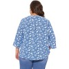 Agnes Orinda Women's Plus Size Floral V Neck 3/4 Sleeve Chiffon Work Tunic Blouse - 4 of 4