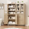 Coolmee 71 Inch Tall Storage Cabinet, Kitchen Pantry 5 Tier Bathroom Cabinet with 4 Doors Adjustable Shelves for Kitchen, Dining Room, Bathroom - 4 of 4