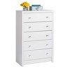 Prepac Calla 5 Drawer Chest White: Chic Cosmopolitan Storage, Chrome ...