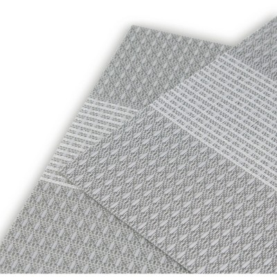 Milan Silver Woven Vinyl Reversible 12x18 Placemats Set of 6