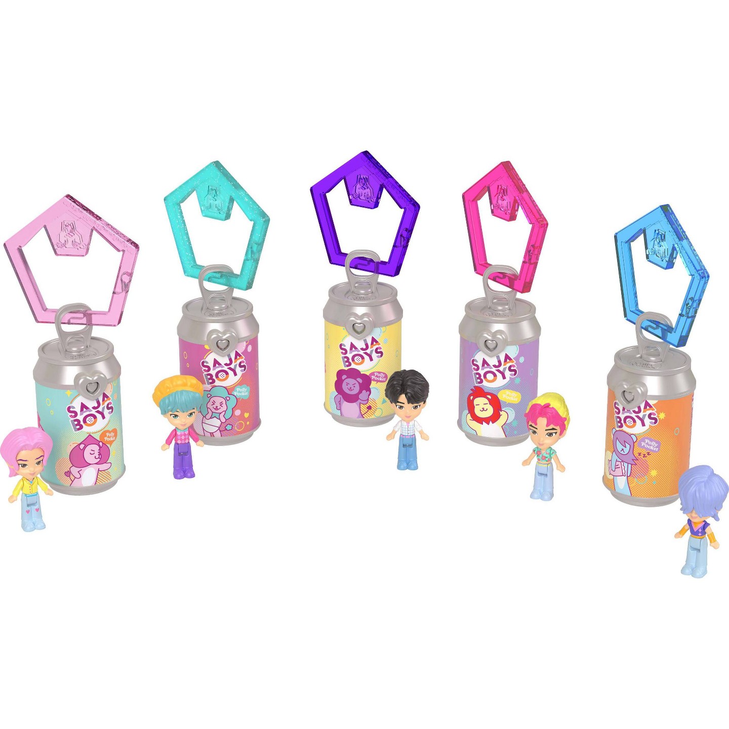 Детские куклы KPop Demon Hunters Polly Pocket Saja Boys 5pk — фото 1