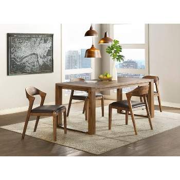 5pc Rasmus Extendable Dining Table Set with Side Chairs Chestnut - Boraam
