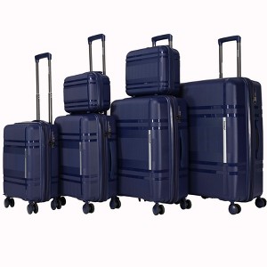 Coolife 6-piece luggage set,expandable hard shell luggage set with rotating wheels,lightweight travel luggage set - 1 of 4