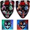 2 Sets of Halloween Masks - with x-Shaped Eyes, Terrifying v-Shaped Glowing Mask Suitable for Halloween Party Accessories - 2 of 4
