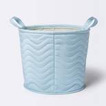 Quilted Fabric Large Round Storage Basket - Blue - Cloud Island™