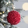NAYSAYE Party Decoration and Accessories Set of 3 Red Berry Ball Hanging Ornament for Holiday and Christmas, Red, 6.5"*6.5"*0.3" - 2 of 4
