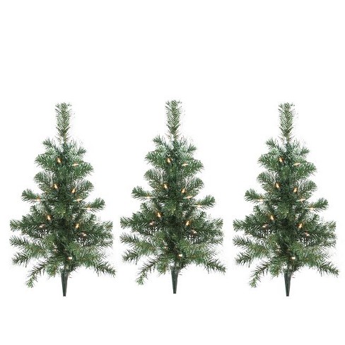 Northlight Pack Of 3 Lighted Christmas Tree Driveway Or Pathway