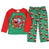 Sesame Street Kid's Elmo Christmas Wreath 2-Piece Raglan Pajama Set Multicolored - 2 of 4