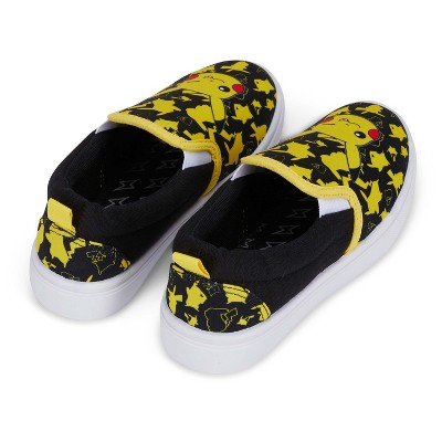 Pokemon Boys Pokemon Pikachu Slip-On Shoes - Boys Pokemon Pikachu Slip On Sneakers - Pikachu Charmander Bulbasaur Canvas Slip On Sneakers (Black, 1) — фото 5