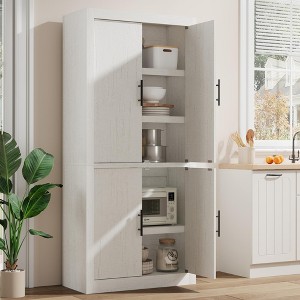 71" Tall Kitchen Pantry, Pantry Storage Cabinet with 4 Doors, Adjustable Shelves, Large Storage Space for Dining, Living Room - 1 of 4