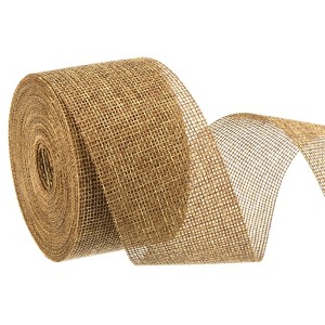 Unique Bargains Burlap Wired Soft Decorative Ribbon Trim for Gift Wrapping - 1 of 4