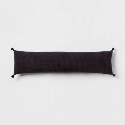 Lumbar Double Cloth Decorative Throw Pillow Black - Threshold™