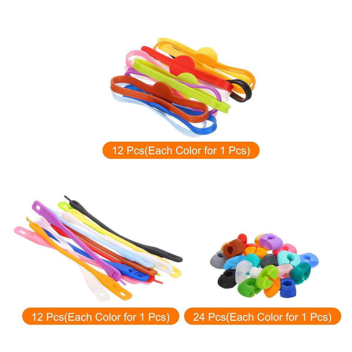 Unique Bargains Silicone Bright Colors Soft Lightweight Wine Glass Markers 48 Pcs - thumbnail 4