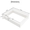 ALEXOUN Solid Wood Floor Bed with High Safety Guardrails for Kids,Montessori Floor Bed with Opening,Bed Frame for Boys Girls Bedroom, - 3 of 4