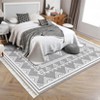 TROPOW Vintage Floral Washable Rug - Non-Slip Fringed Carpet for Living Room & Bedroom - 2 of 4