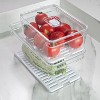 OU Fridge Organizer Bin with Drain Tray & Vented Lid, 2.3qt Clear Stackable Refrigerator Storage Bin, Produce Kitchen Storage Container, BPA Free - 3 of 4
