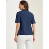 INSPIRE CHIC Women's Cotton Linen Button Office Business Short Sleeve Blazer Jacket - 3 of 4
