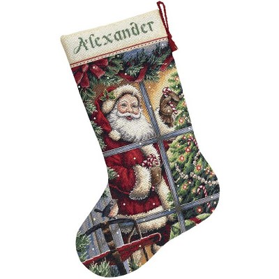 Dimensions Gold Collection Counted Cross Stitch Kit 16" Long-Candy Cane Santa Stocking (16 Count)