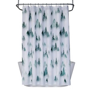 SKL Home Winter Pines Shower Curtain Green - 1 of 4