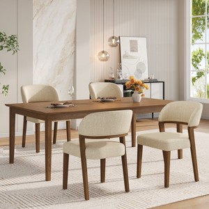 Christopher Knight Home Ata Modern Rubberwood Upholstered Dining Chairs (Set of 4) - 1 of 4