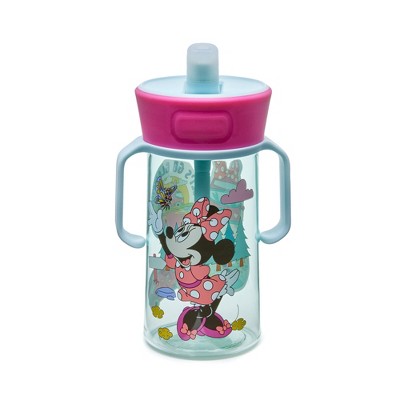 The First Years Disney 12oz Minnie Mouse Spill Proof Flip Top Toddler Sippy Straw Cup