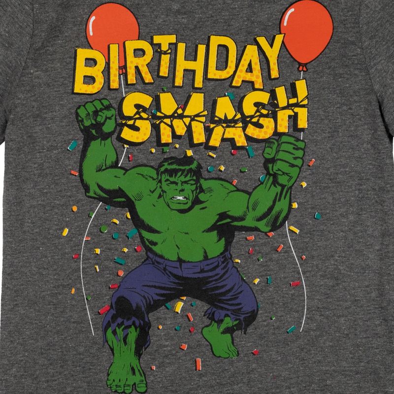 Marvel Avengers Spider-Man Captain America Hulk Birthday T-Shirt Little Kid to Big, 4 of 9