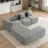 116.5" Sectional Sofa Full-compressed Sofa Couch Free-combined Sofa for Living Room - 2 of 4