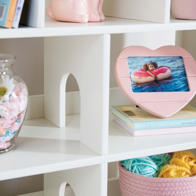 Creamy White Kids' Dollhouse Bookcase with Storage