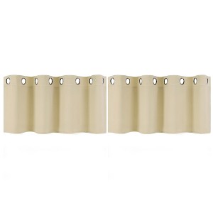 Unique Bargains Short Blackout Polyester Fiber Curtains 2 Panels - 1 of 4