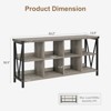 8-Cube Storage Organizer Bookshelf, 3-Tier Metal Horizontal Bookcase, 62" Industrial Console Shelf, Storage Bookcase for Entryway and Living Room - 2 of 4