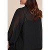 ELOQUII Sheer Neck Tie Blouse - 3 of 4