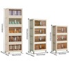 SKRAN Side Wide Folding Storage Cabinet,Multi-layer Closet organizers,Plastic Storage Bins with Magnetic Door and Wheels,Cream White B - 4 of 4