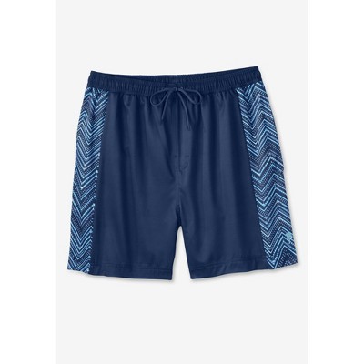 KingSize Men's Big & Tall 5" Contrast Swim Shorts With Super Stretch Liner