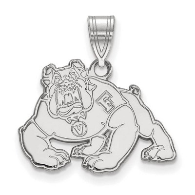 Black Bow Jewelry 14k White Gold California State Fresno Bulldogs NCAA Medium Pendant