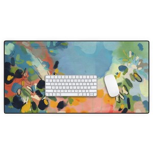 lunetricotee garden with sea view and olive tree Desk Mat - Deny Designs - 1 of 4