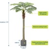 Artificial Palm Trees 2 Pack, Fake Coconut Palm Tree with Realistic PE Leaves for Indoor Outdoor Decor, UV Resistant Tropical Plants, Green - 2 of 4