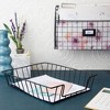 Okuna Outpost Wire Desk Tray Organizers for Letter-Size Paper, Black Baskets for Classroom - 2 of 4