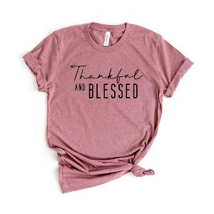 Simply Sage Market Women's Thankful And Blessed Short Sleeve Graphic Tee - 1 of 4