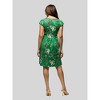 24seven Comfort Apparel Womens Cap Sleeve Green Floral V Neck Knee Length Pocket Dress - 3 of 4