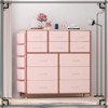 Jojoka 12-Drawer Tall Fabric Dresser with Side Pockets & Hooks, Storage Organizer with Wooden Top for Bedroom, Closet, Entryway - 3 of 4