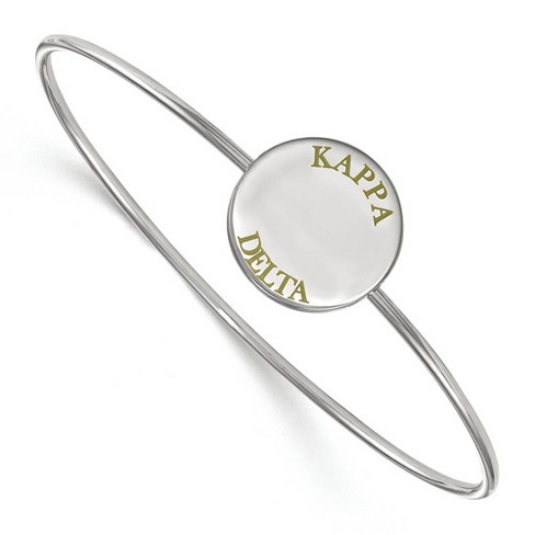 Black Bow Jewelry Sterling Silver Kappa Delta Greek Life Bangle Bracelet 7 Inch - image 1 of 3